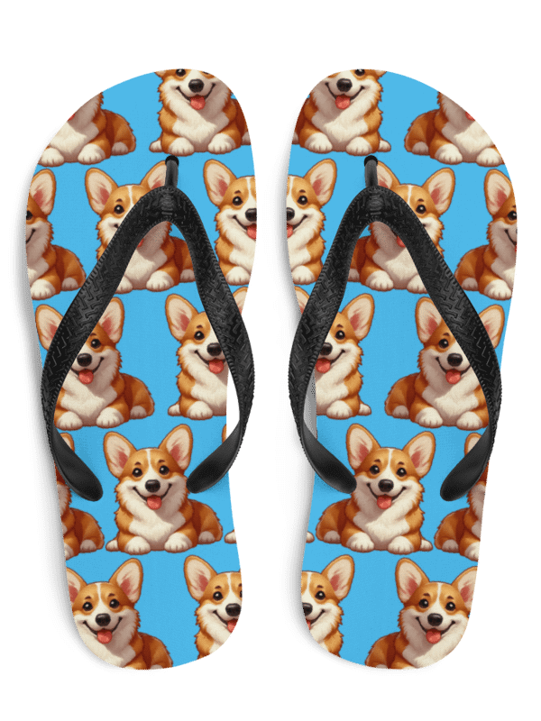 Happy Corgi Flip Flops product image (1)