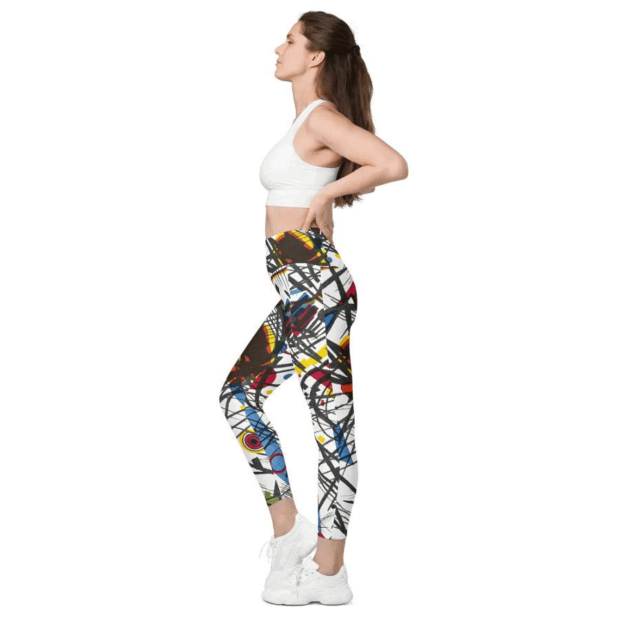 Abstract Lithographic Pattern Design Leggings with pockets - V3 product image (10)