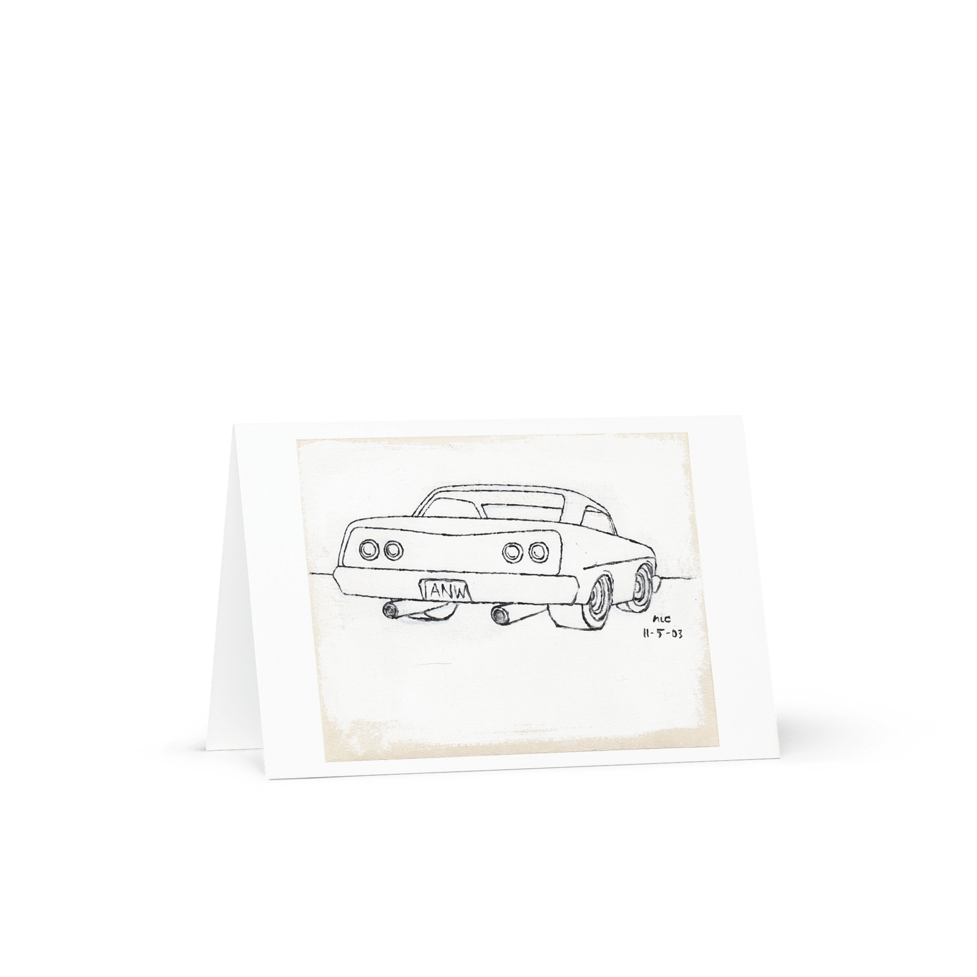 White Car #1 2003 Greeting Card product image (2)
