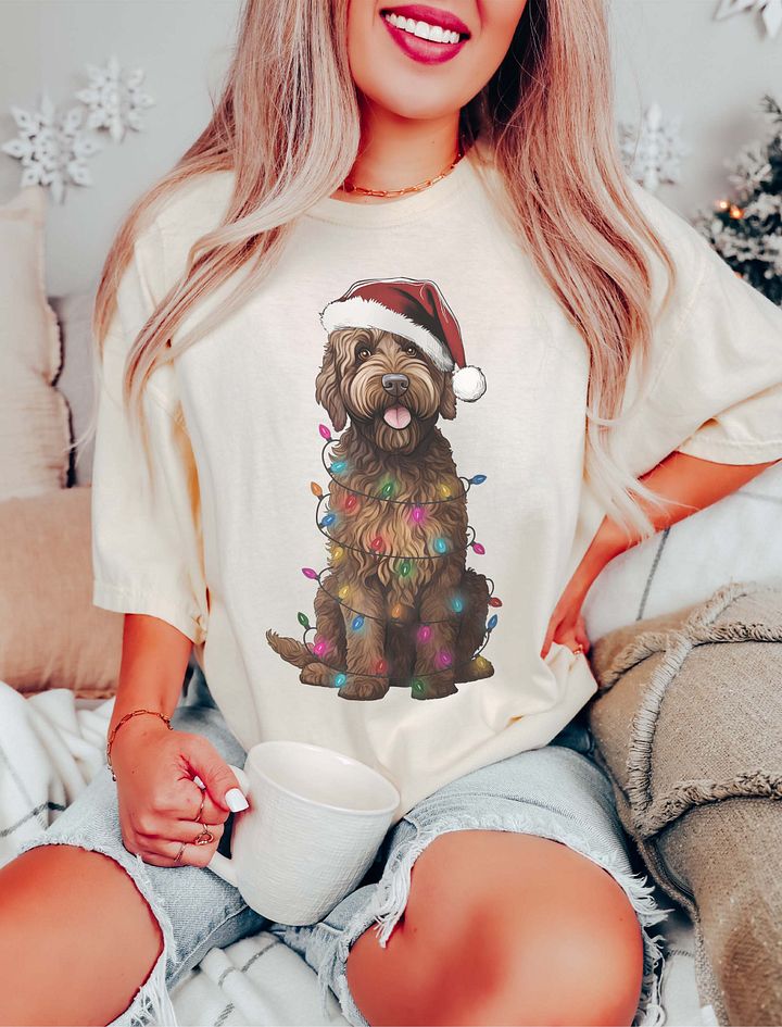 Funny Labradoodle(Chocolate) Christmas T-Shirt for Doodle Paw-rents product image (16)
