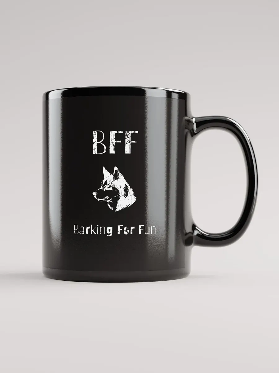 Siberian husky BFF Barking for fun, noisy dog, funny pun, cute joke, ambidextrous right-handed left-handed tea coffee mug product image (1)