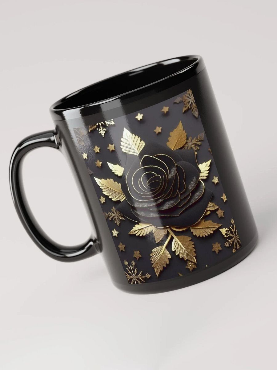 Black & Gold Rose Petals 3D Mug product image (3)