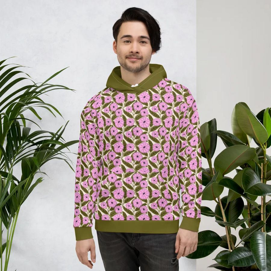 Dipladenia Dreams - Pink and Green - All Over Hoodie product image (4)