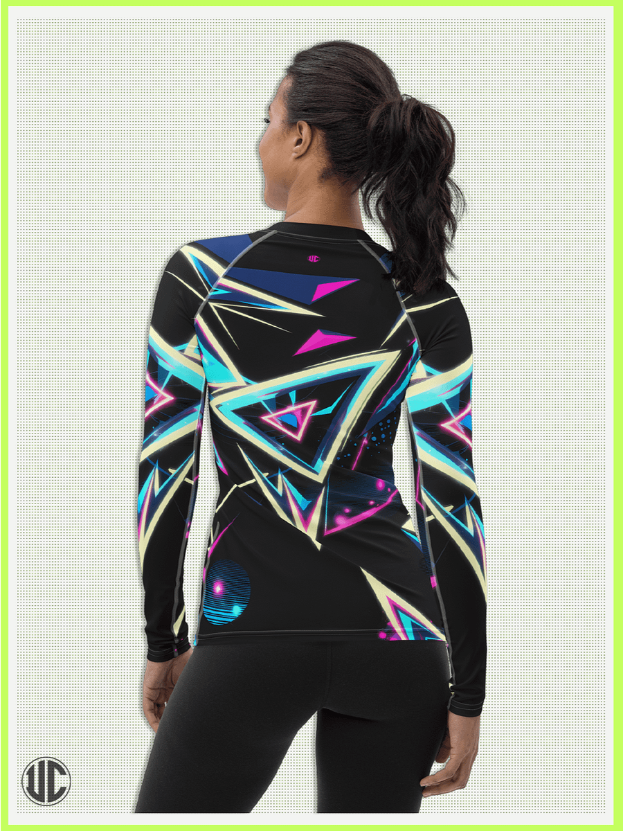 Electric ’80s Neon – Women’s Rash Guard product image (2)