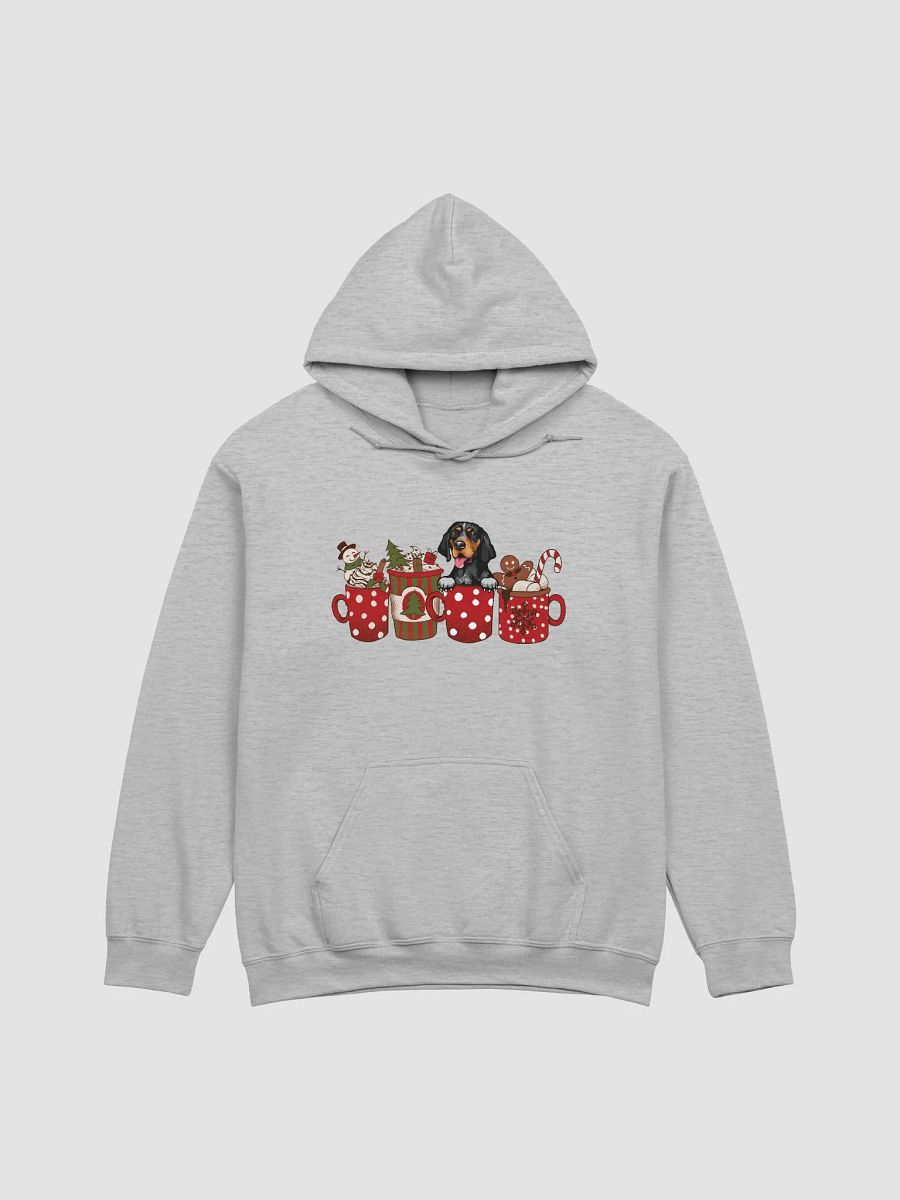 Cute Bluetick Coonhound in a Christmas Cup Hooded Sweatshirt | Funny Christmas Pup in a Cup product image (24)