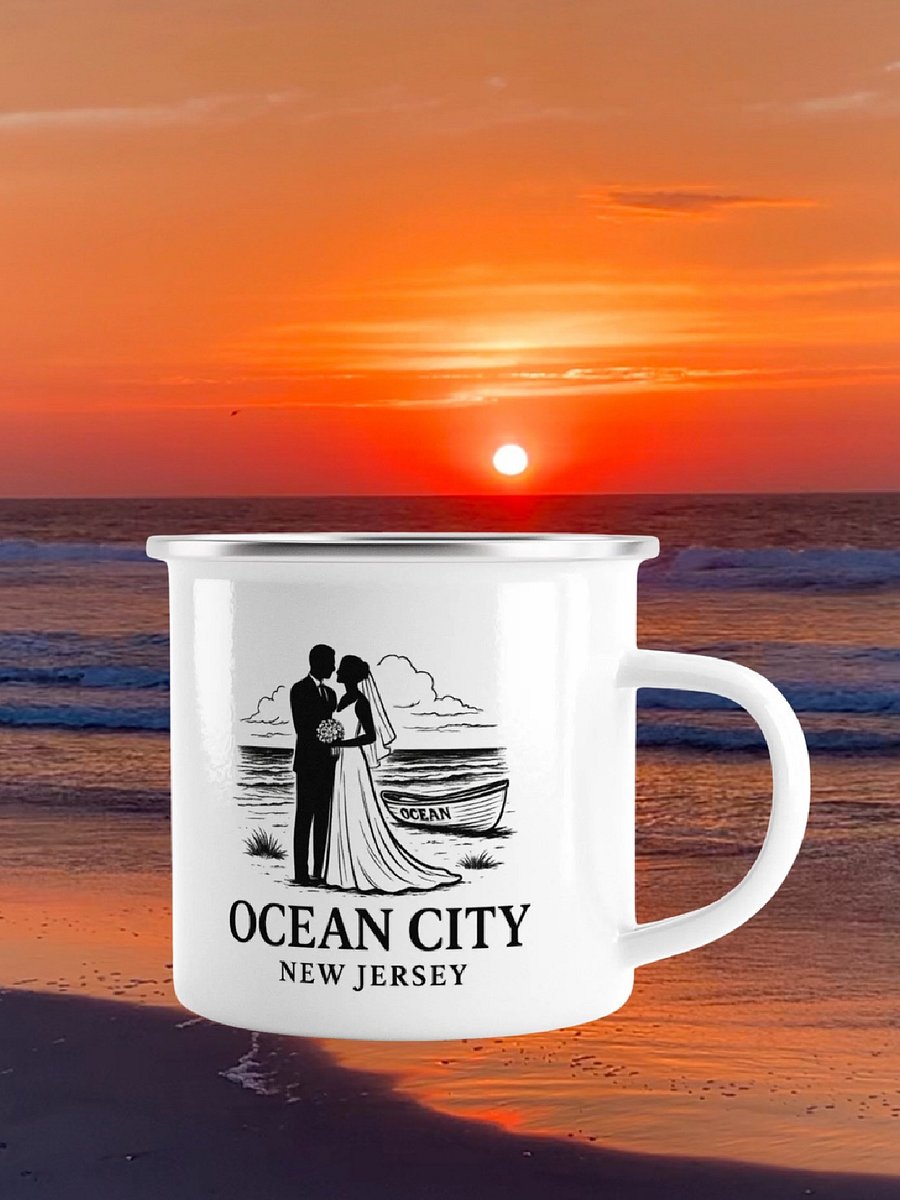 Ocean City NJ Enamel Wedding Mug product image (6)