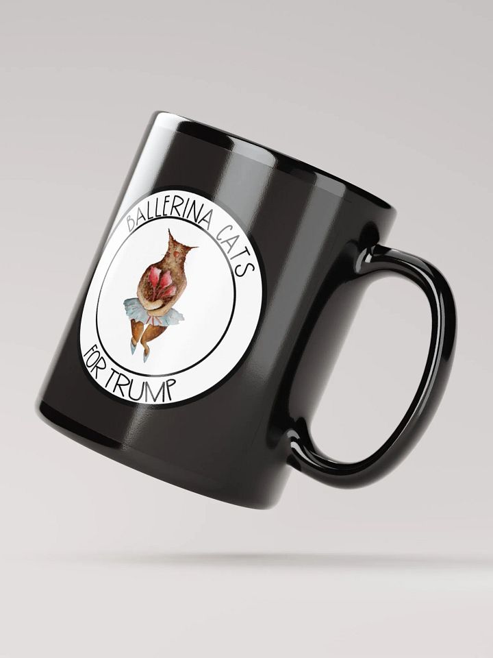 Ballerina Cat With Roses For Trump Black Mug product image (2)