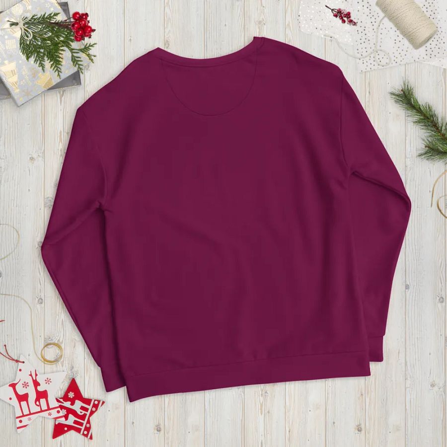 Plain Dark Burgundy Red True Summer Unisex Recycled Polyester Heavyweight Premium Sweatshirt by Treasure Pie product image (12)