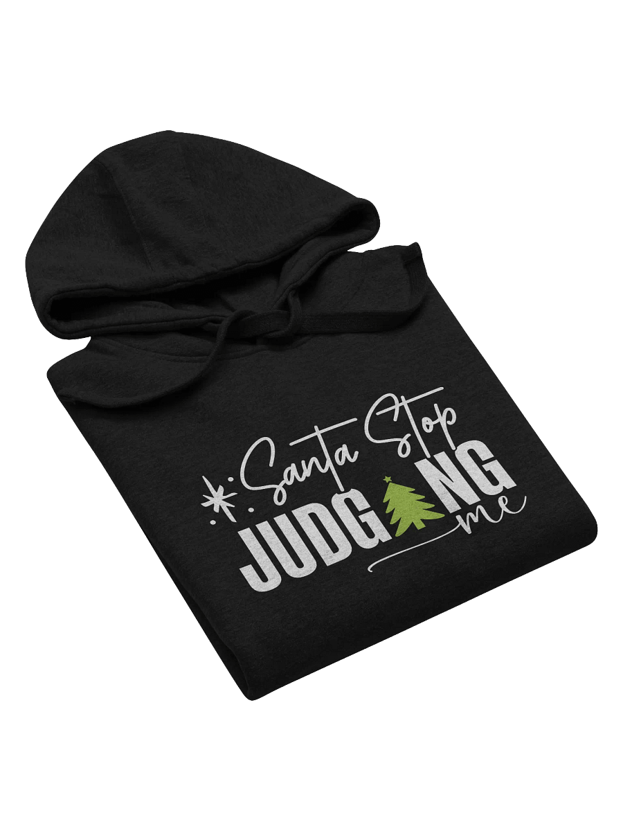 White Green Santa Stop Judging Me Cotton Heritage Christmas Unisex Hoodie product image (5)