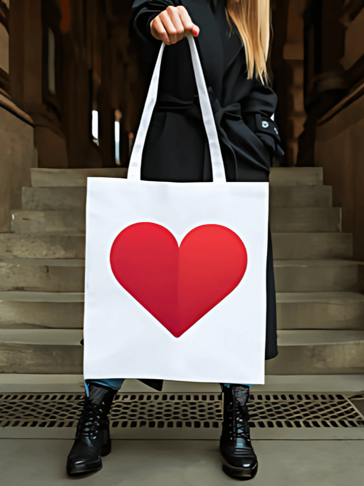 Minimalist Love Tote Bag Sublimation Graphic – Simple Valentine’s Day Artwork for Totes – Instant Digital Download – 300 DPI PNG product image (1)