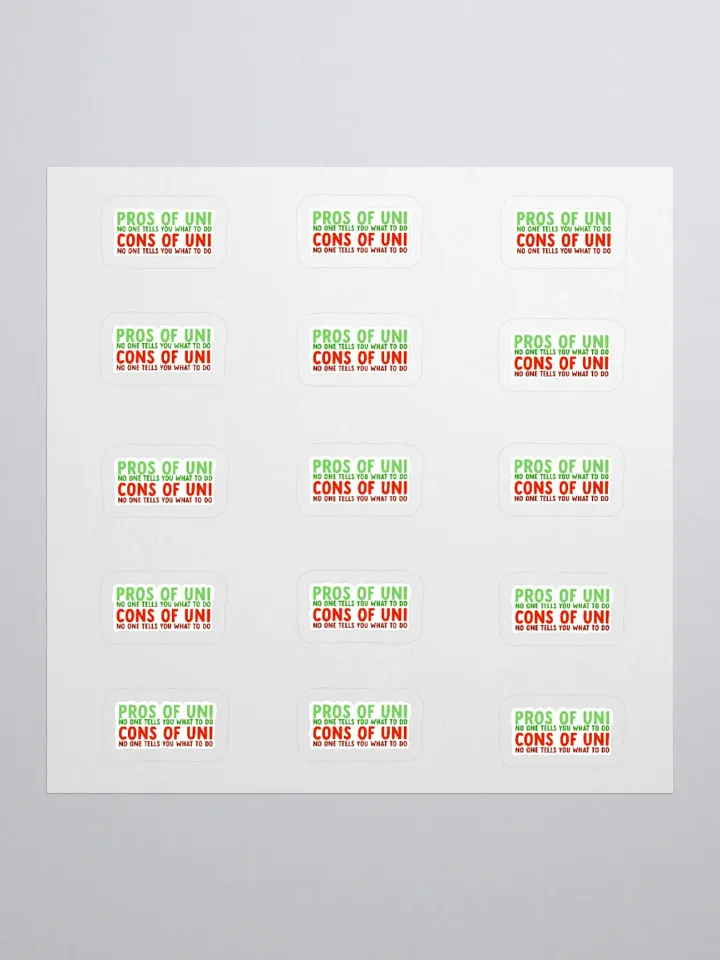 PROS & CONS Sticker (SMALL Sheet) product image (1)