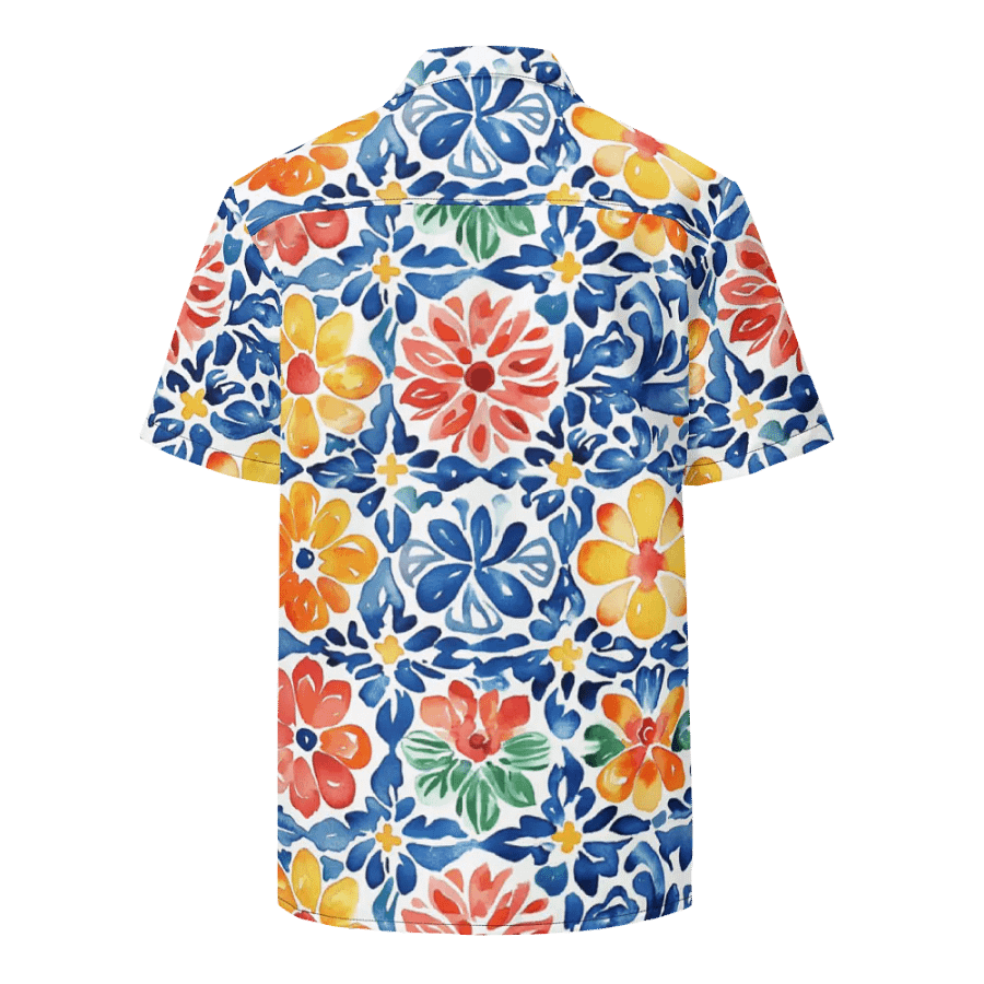 Watercolor Floral Pattern-Seamless Papel Picado Design Hawaiian Shirt product image (2)