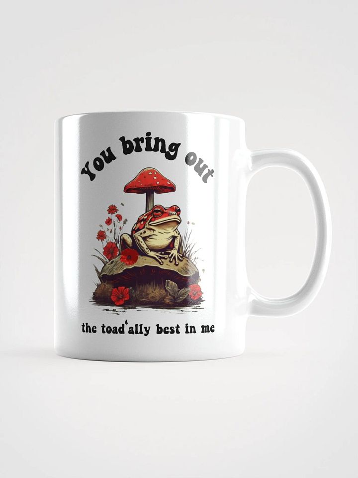 Cottagecore Ceramic Mug with Magic Mushrooms Funny Frog Wild flowers product image (2)