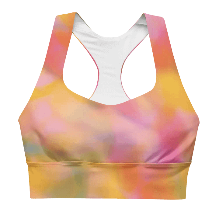 Hight-Impact Bra "Sweet Pastel Tie Dye in Orange Light Pink" product image (2)