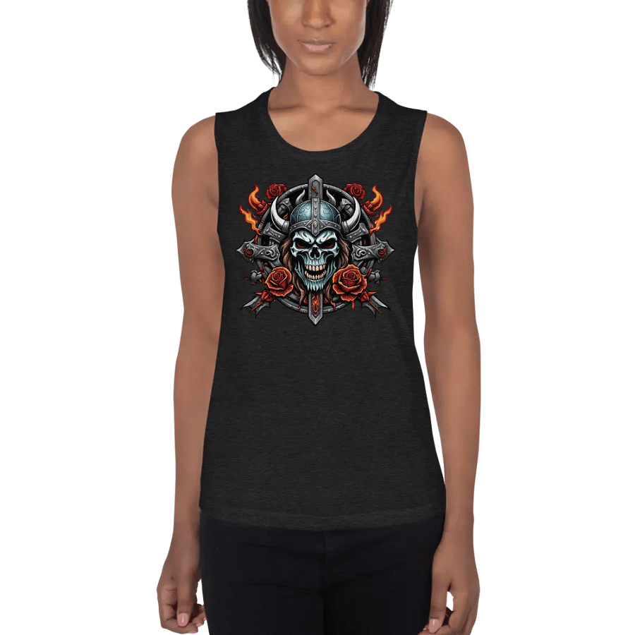 Viking Skull Rose Warrior Tank product image (2)