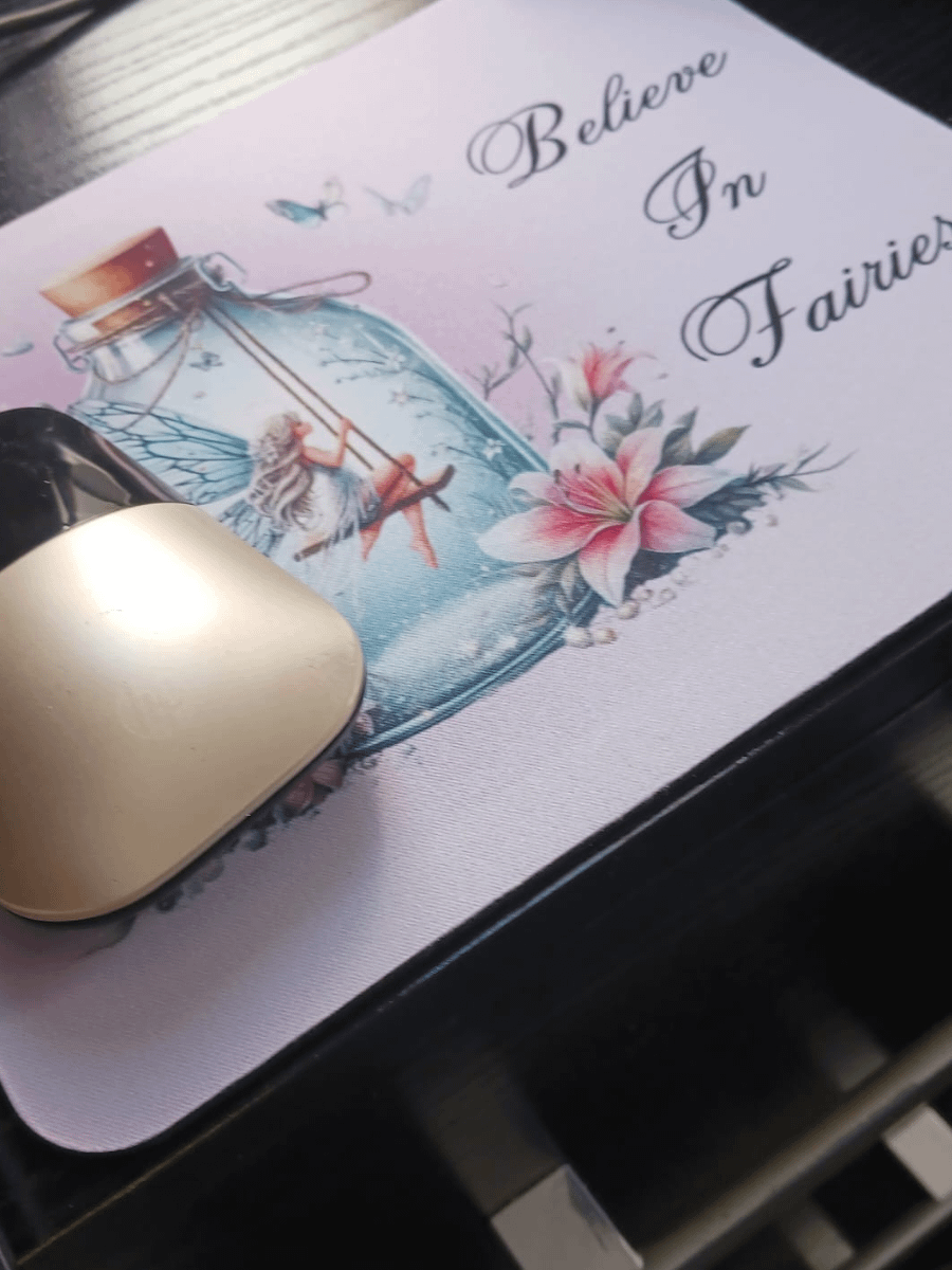 Whimsical Fairy Glass Bottle Mouse Pad product image (1)