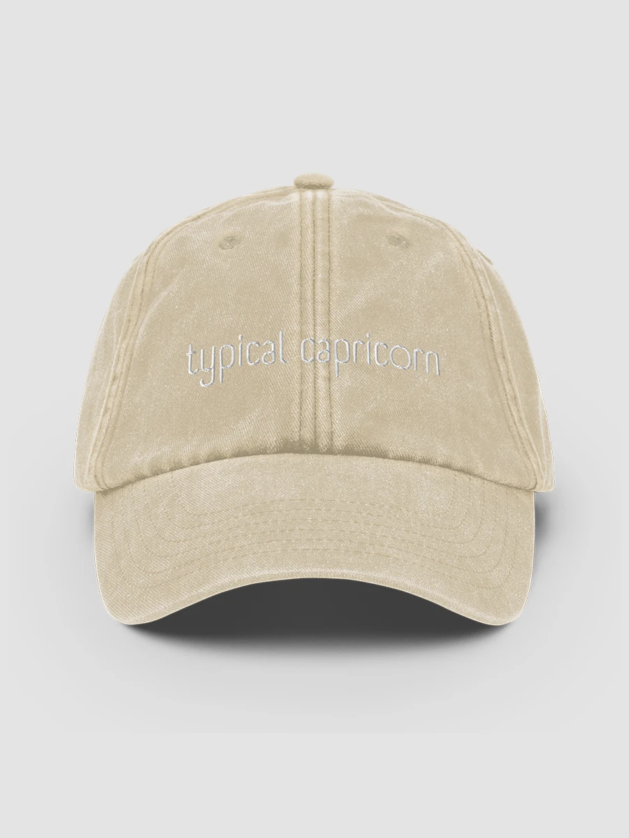 Typical Capricorn White on Stone Vintage Wash Dad Hat product image (1)