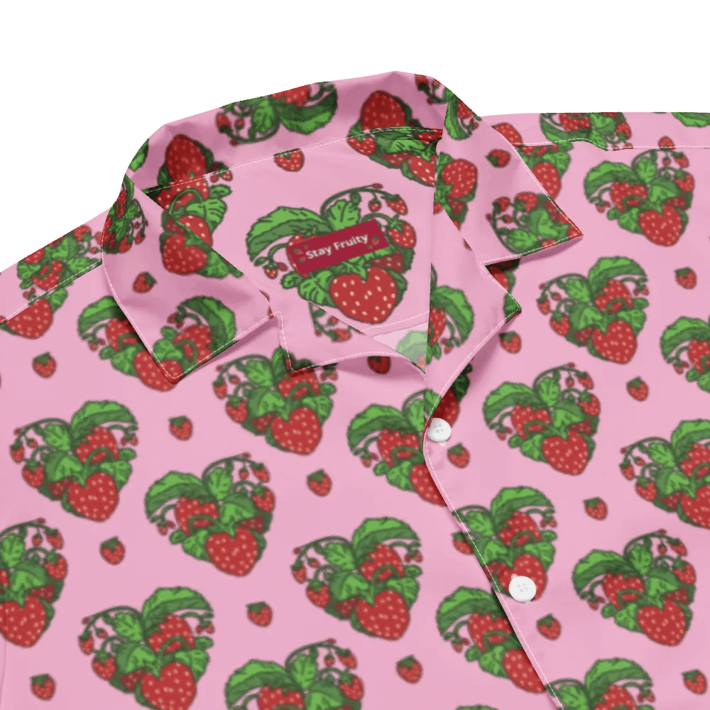 Strawberry Heart Button Up: Pink product image (6)