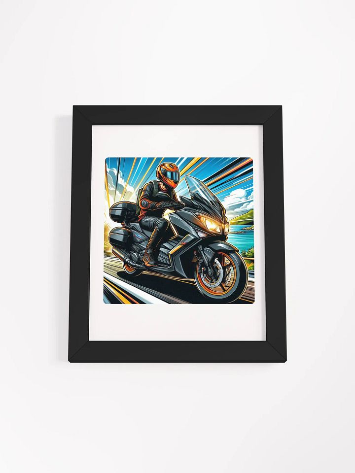 Ride On - Framed Matte Motorcycle Poster | automatic motorbike biker on the way AI work product image (13)