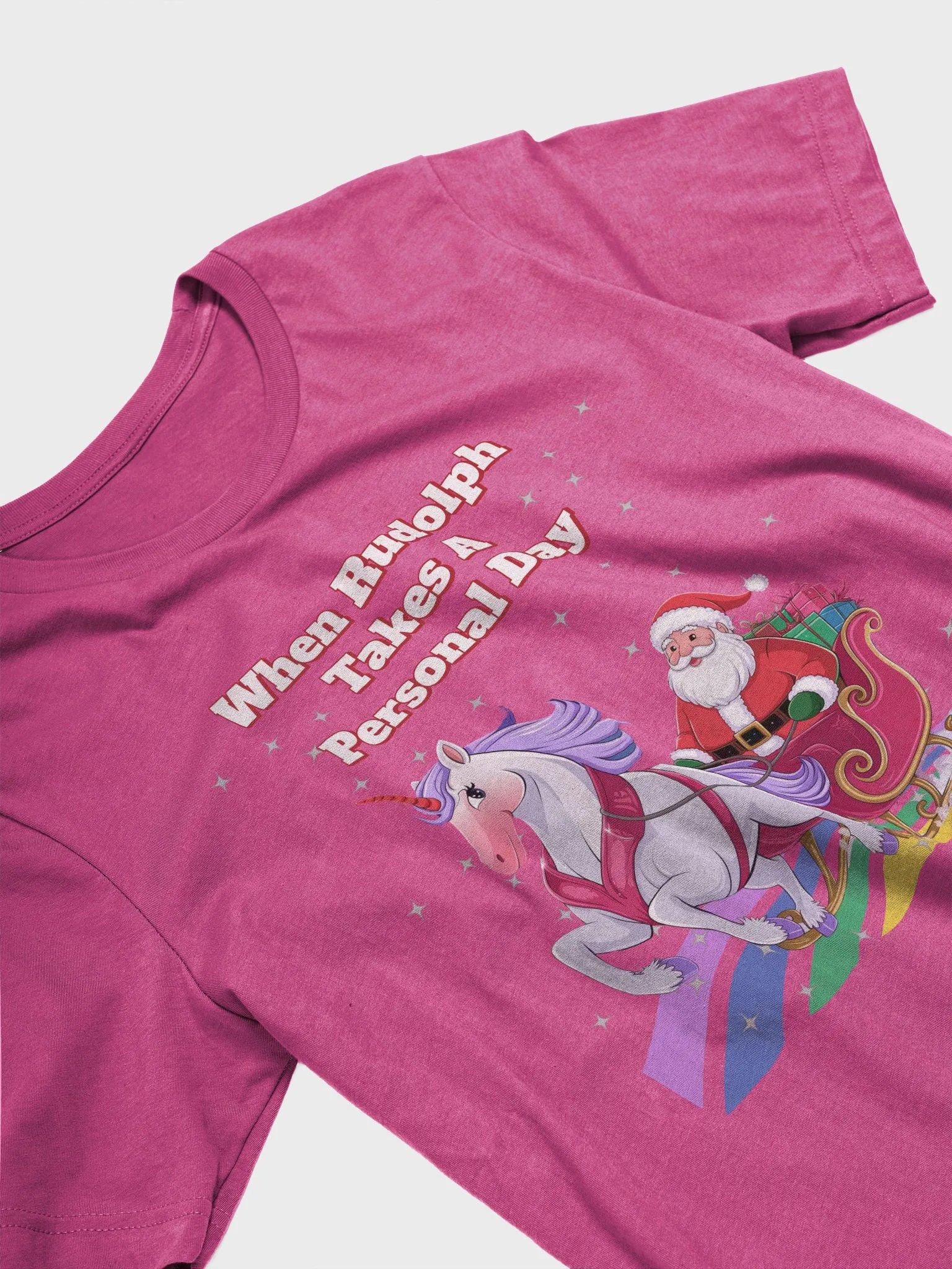 When Rudolph Takes A Personal Day - Santa's Unicorn T-shirt product image (13)