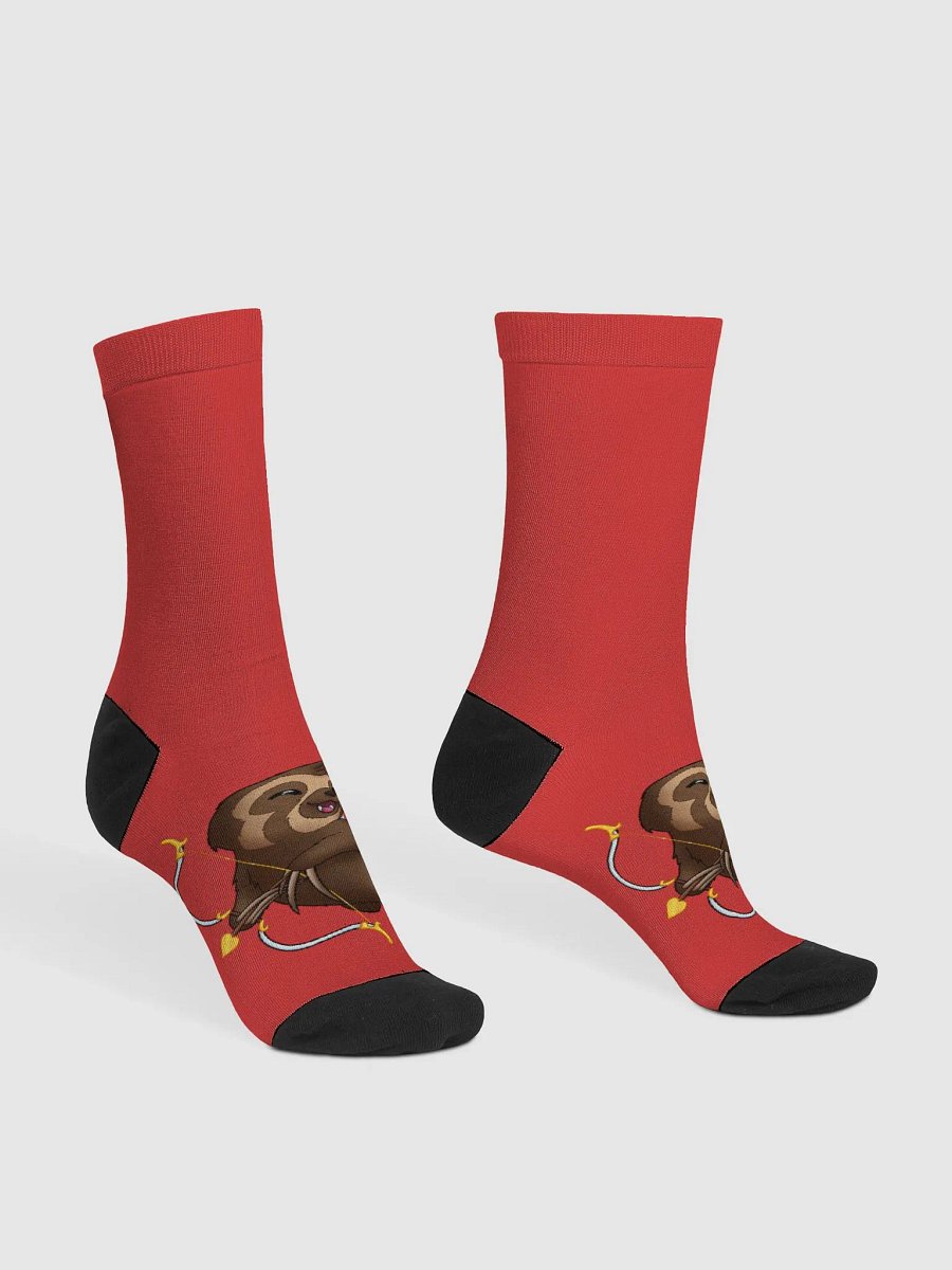 Red Cupid Sloth Crew Socks product image (3)