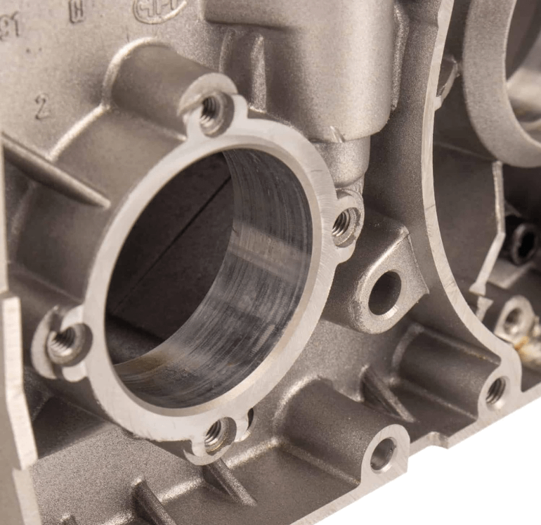 Gehäuse - Motorgehäuse f. Simson Motor M541-543 (60km/h) - silbermetallic lackiert - gebohrt auf Ø46,2mm product image (6)
