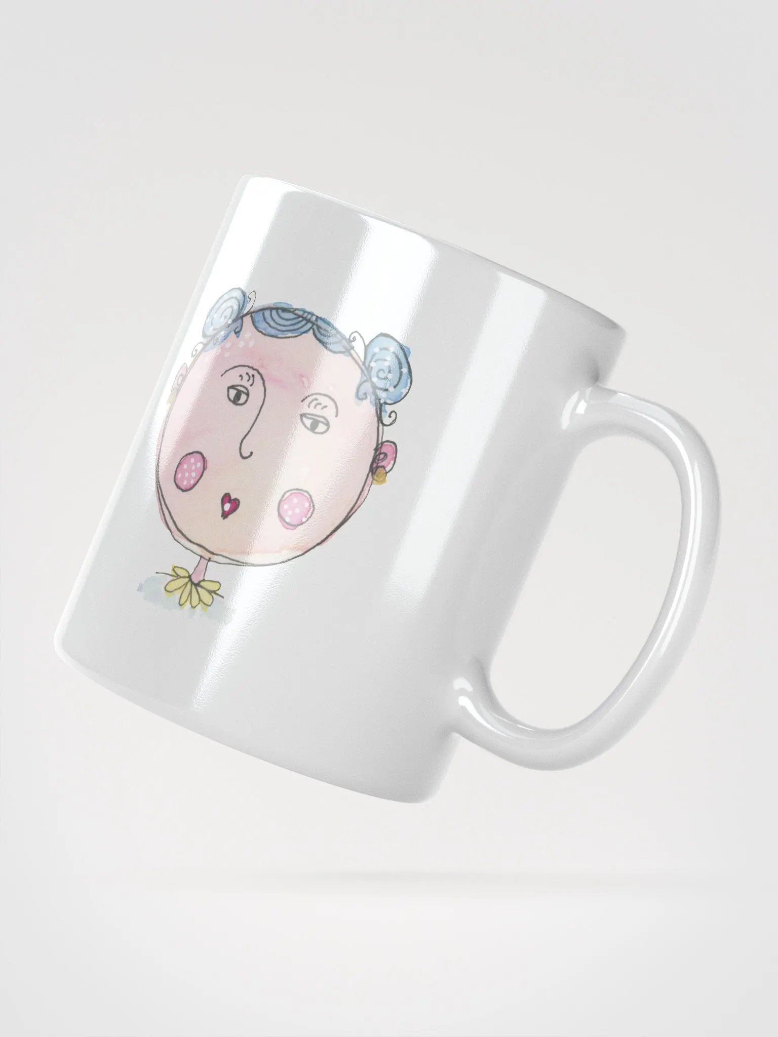 Whimsical Faces White Glossy Mug product image (5)
