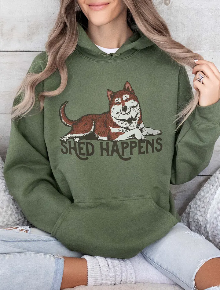 Shed Happens Hooded Sweatshirt of a Siberian Husky(Red) | Funny Hoodie for Siberian Husky Paw-rents product image (13)