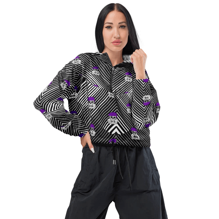 Enigma Nation All-Over Print Women's Cropped Windbreaker product image (1)