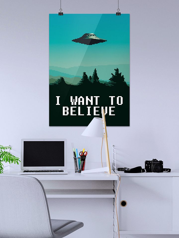 I want to believe / X-Files poster. Pixelart version (Ver.1, Season 1-3, 1993-1996) — sci-fi poster, movie poster, space art print product image (2)