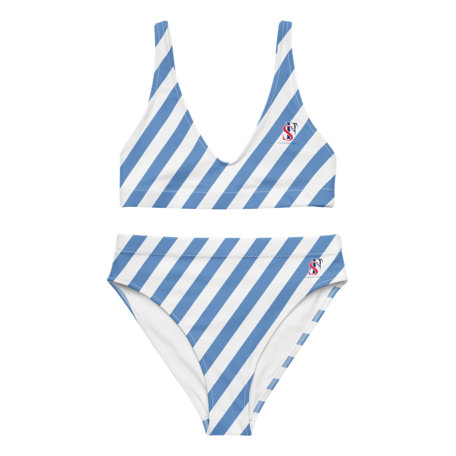 Funky Blue Stripes High Waisted Bikini Set – “OPA” Edition product image (5)