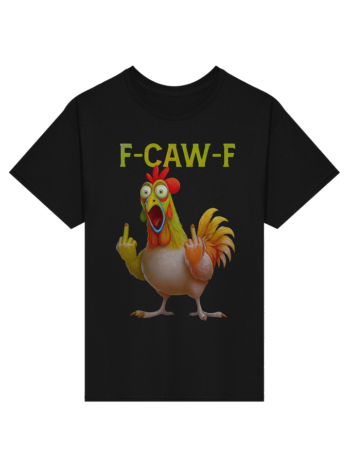 FUNNY ROOSTER T-SHIRT – BIG ROOSTER GRAPHIC TEE WITH “F-CAW-F” SLOGAN – FARM HUMOR SHIRT, GAG GIFT product image (4)