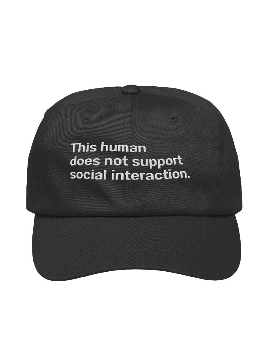 This human does not support social interaction. Embroidered Hat product image (1)