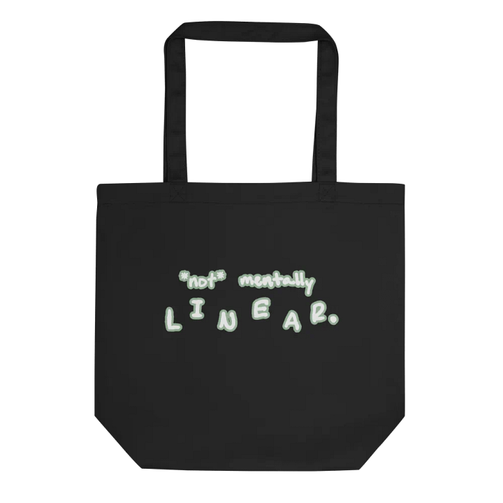 *not* mentally linear (lined design, #96B697) tote bag product image (1)