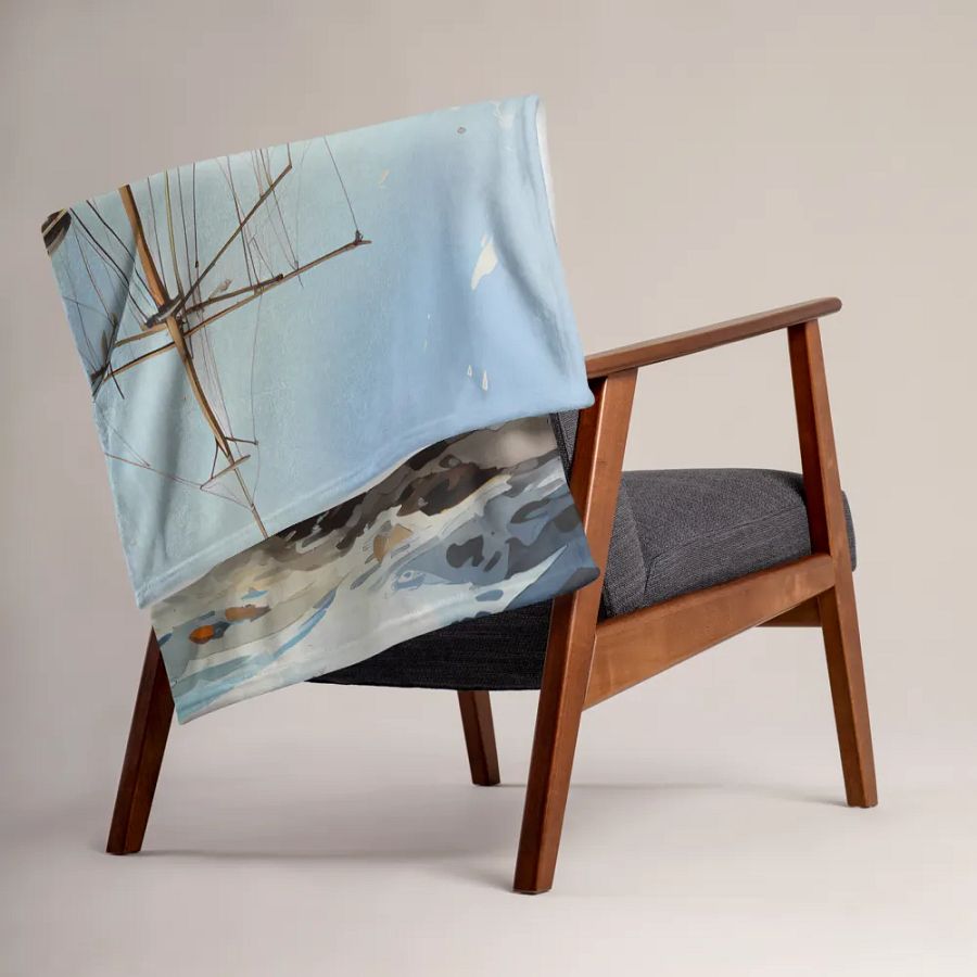 Shipwreck Fishing Boat Throw Blanket product image (6)