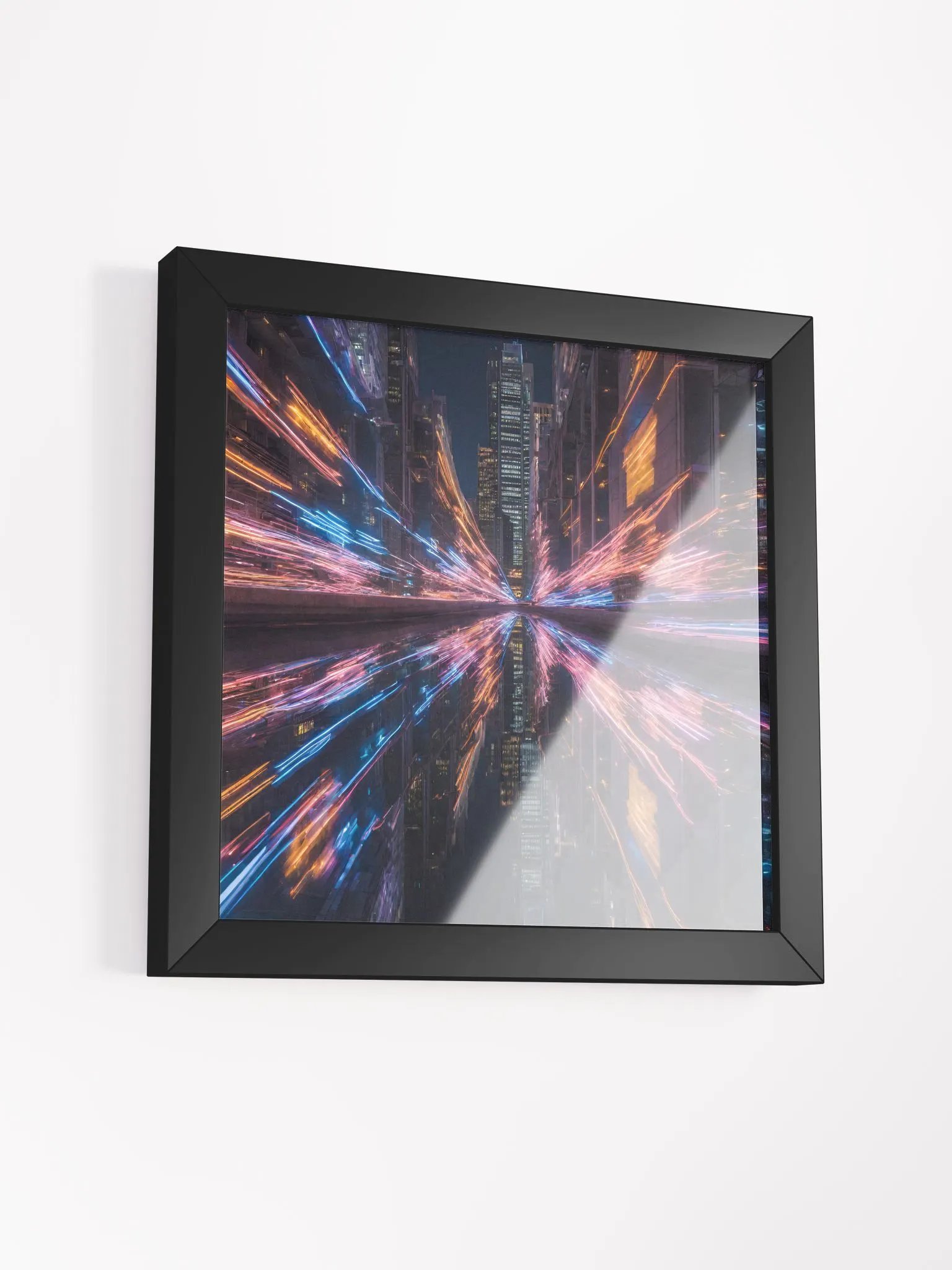 Cityscape and Neon Lights Series #2; Eco-Friendly Matte Poster Art product image (43)