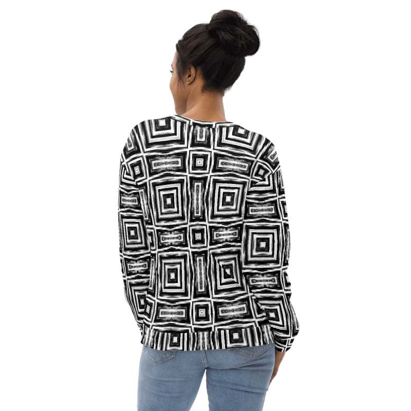 Abstract Monochrome Repeating Pattern Unisex All Over Print Sweatshirt product image (19)
