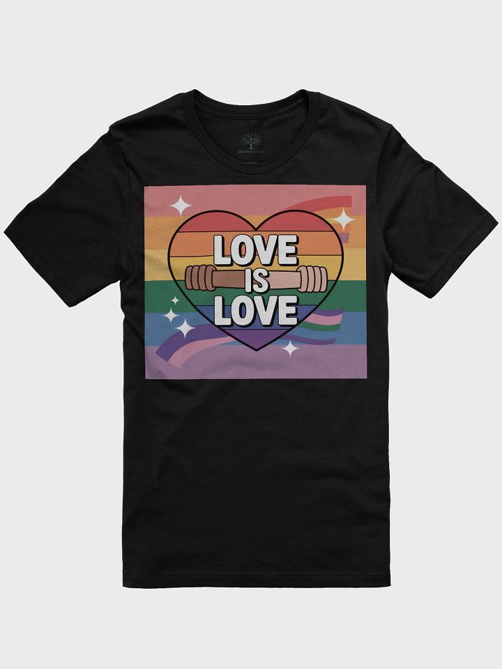 Unisex 'Love Is Love' Rainbow Heart Pride T-Shirt by Graphic Grove product image (3)