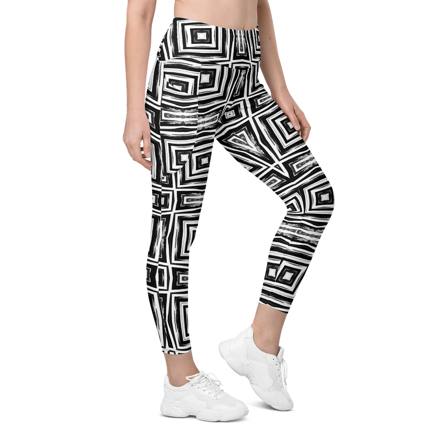 Abstract Monochrome Repeating Pattern All Over Print Ladies Leggings product image (22)