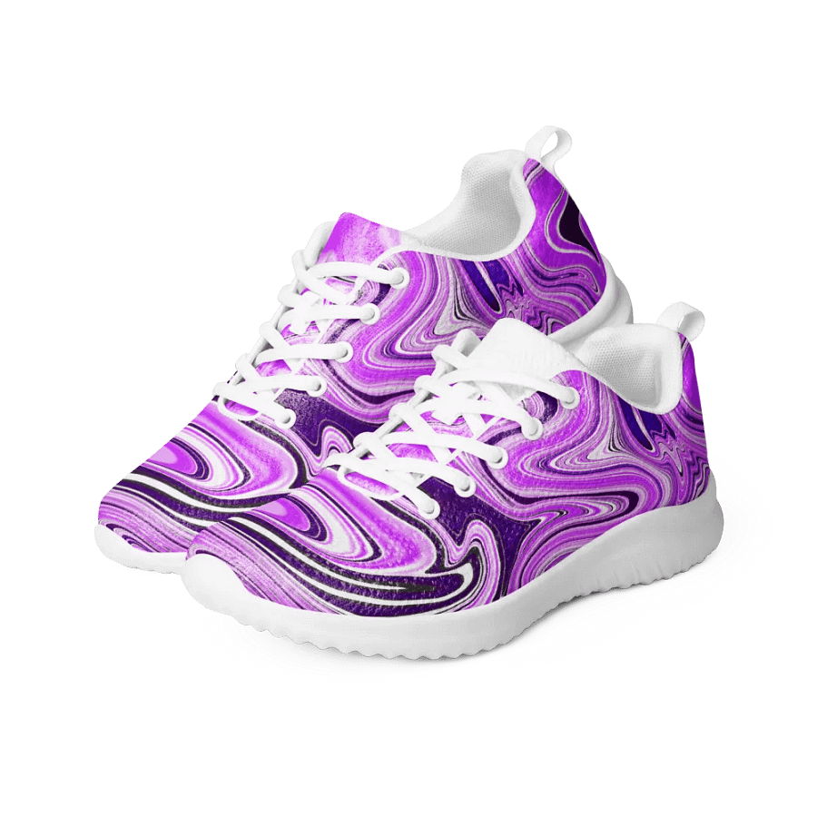 Women's Athletic Shoes - Purple Digital Fluid Art product image (1)