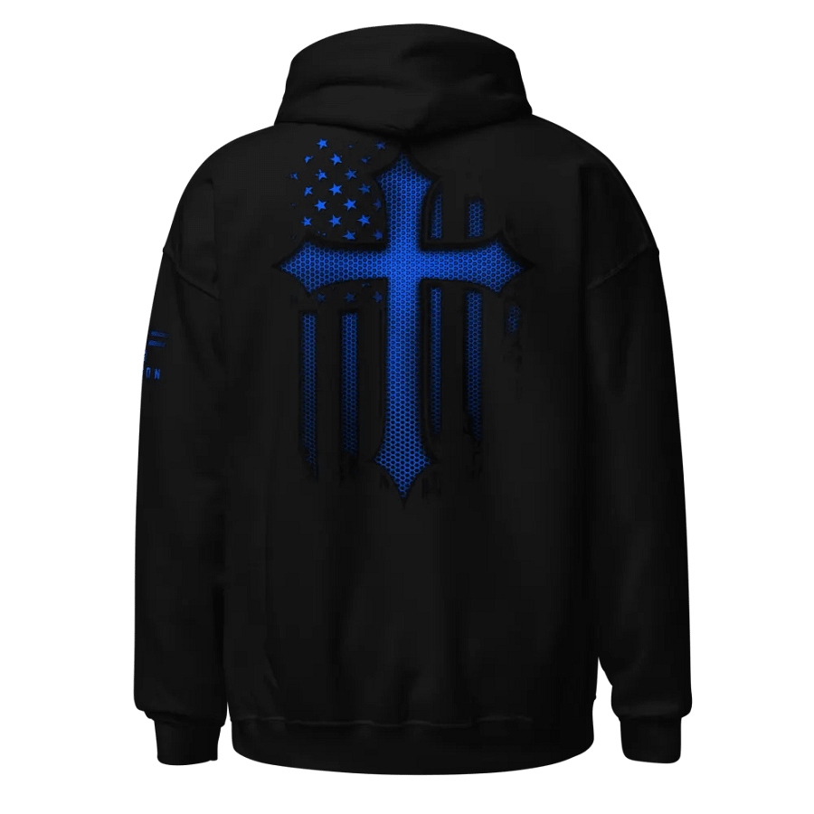 Christian Cross Blue Carbon Onyx Hoodie product image (1)