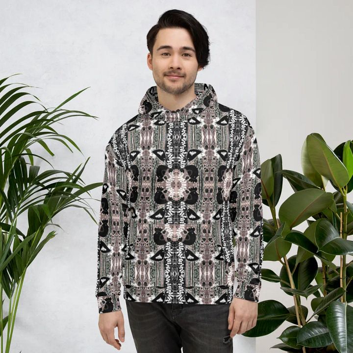 Abstract Floral Birds Unisex All Over Print Pull Over Hoodie product image (2)