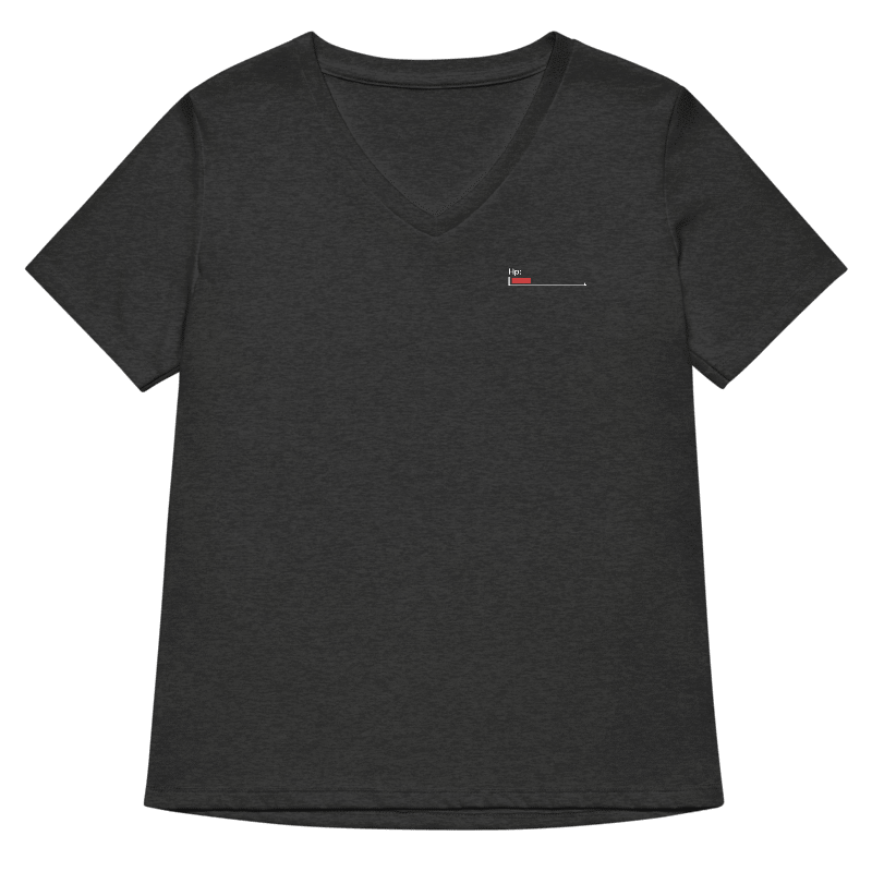 White Healthbar Embroidered V-Neck T-Shirt - Women Relaxed Fit product image (3)