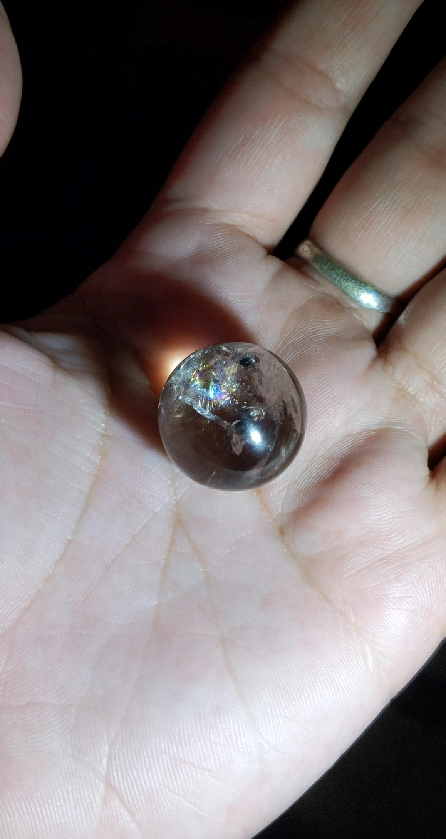 1 PC. Rainbow Filled Smokey Quartz Crystal 1 Inch Sphere product image (7)