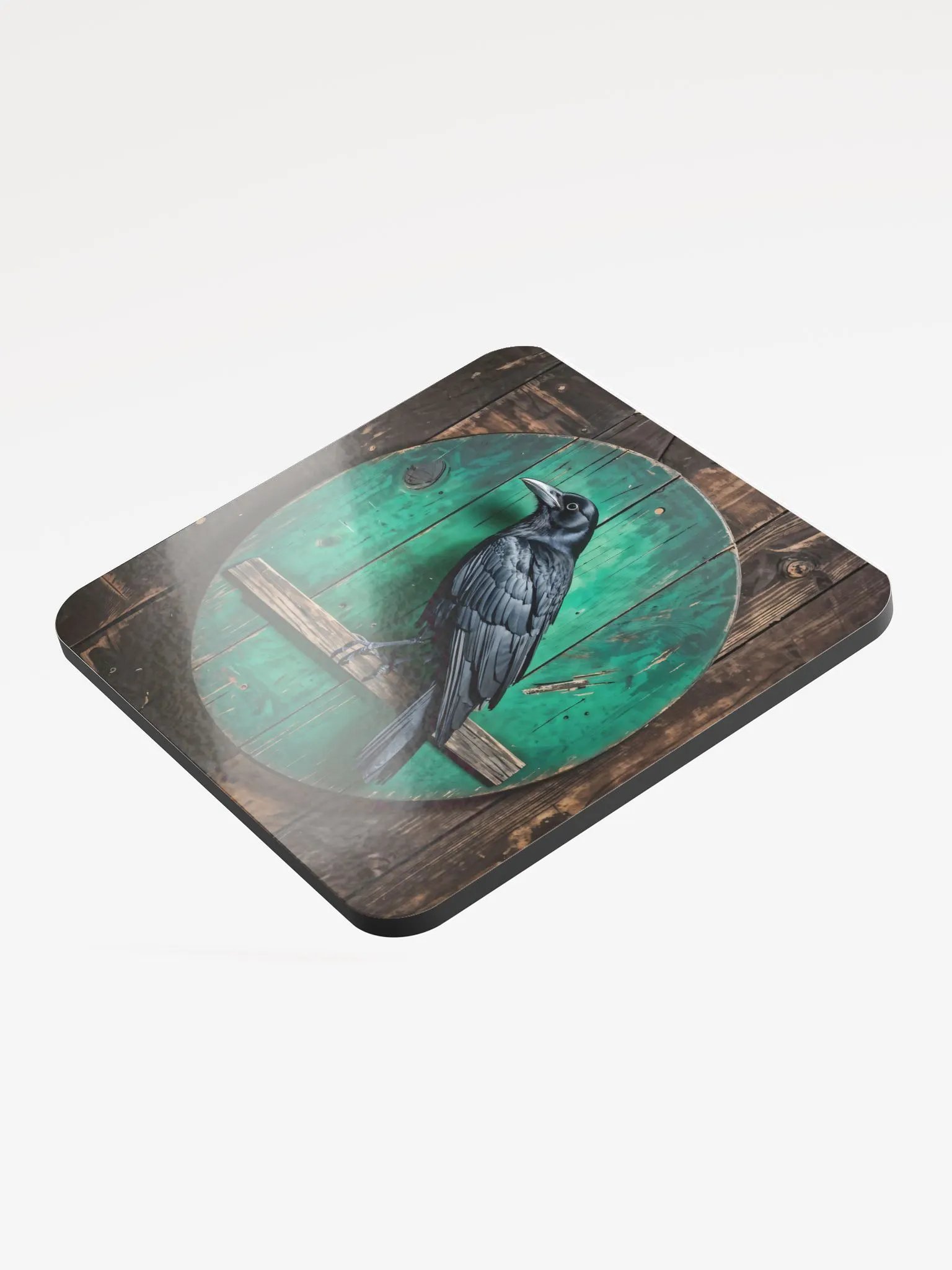 Glossed Cork Coaster - Crow product image (3)