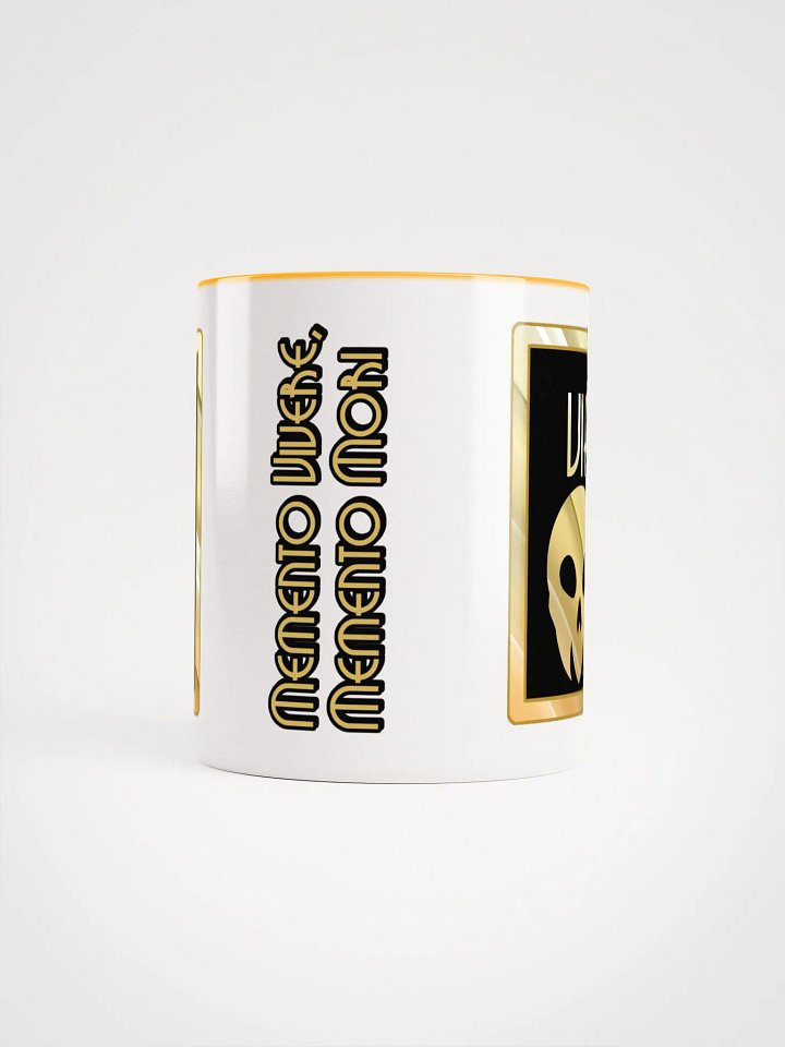 Hotel Calaveras VIP Ceramic Mug (White & Gold-Yellow) product image (2)