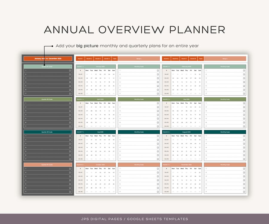 Recurring Task Manager, Google Sheets Template, Dynamic Monthly Calendar product image (4)