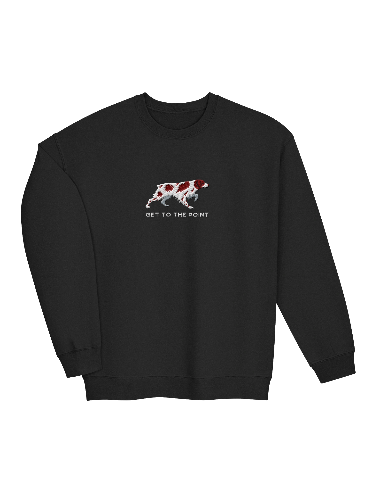 Get to the Point Sweatshirt (Embroidered) of a Brittany Spaniel(Liver & White) product image (14)