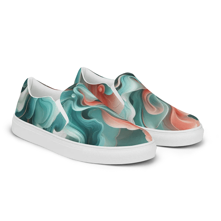 Flowing Blue Teal Canvas Shoes | AI Design product image (2)