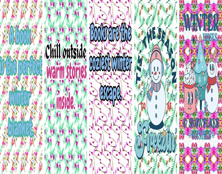 Colored Winter Themed Bookmarks with Patterns and Quotes product image (2)
